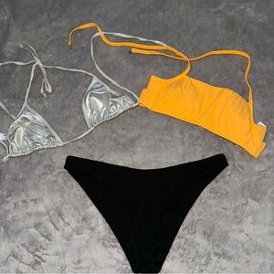 Lululemon American Apparel Top Black Bottom Bikini Set, Swim Wear,Swimming Suit